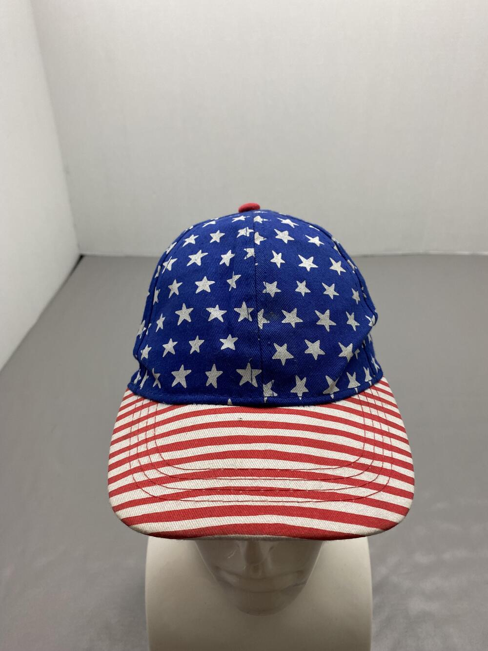 Hat Cap Strap Back One Size Blue GERTEX Baseball Cap USA Stars Striped Teens